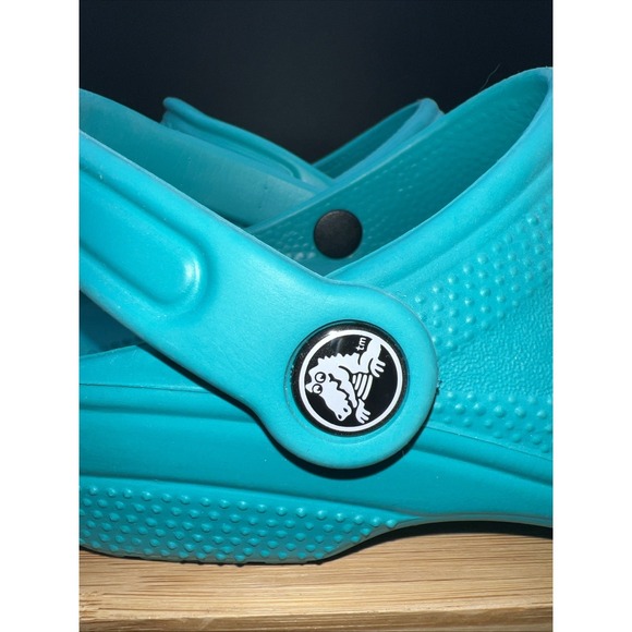 Crocs Classic Clogs Crocband Rubber Teal Green Water Shoes Mules Size M5 W7 - Picture 2 of 8